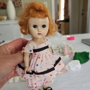 1950s Red head Ginny Doll, friend, and clothing