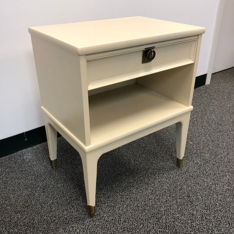 Reclaimed Mid Century Cabinet Table in Ivory Silk
