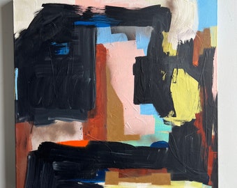 Original abstrakt-expressionistisches Mixed Media Gemälde vom Künstler Erik Hoff signiert