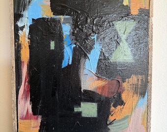 Peinture expressionniste abstraite originale techniques mixtes signée par l'artiste Erik Hoff