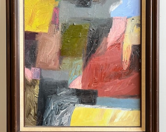 Peinture à l’huile expressionniste abstraite originale signée par l’artiste Erik Hoff