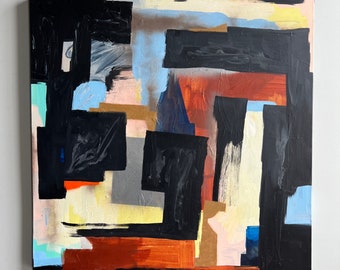 Original abstrakt-expressionistisches Mixed Media Gemälde vom Künstler Erik Hoff signiert