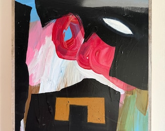 Peinture expressionniste abstraite originale - Techniques mixtes sur panneau de bois par Erik Hoff