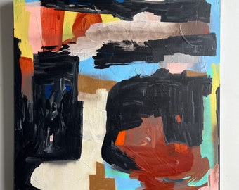 Original abstrakt-expressionistisches Mixed Media Gemälde vom Künstler Erik Hoff signiert