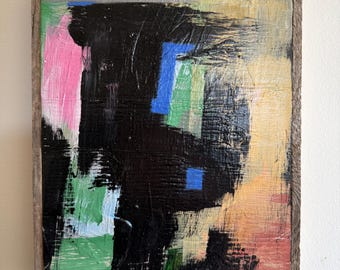 Peinture expressionniste abstraite originale techniques mixtes signée par l'artiste Erik Hoff