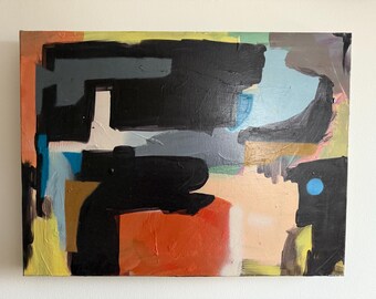 Original Abstract Expressionist Mixed Media Painting Signed by Artist Erik Hoff