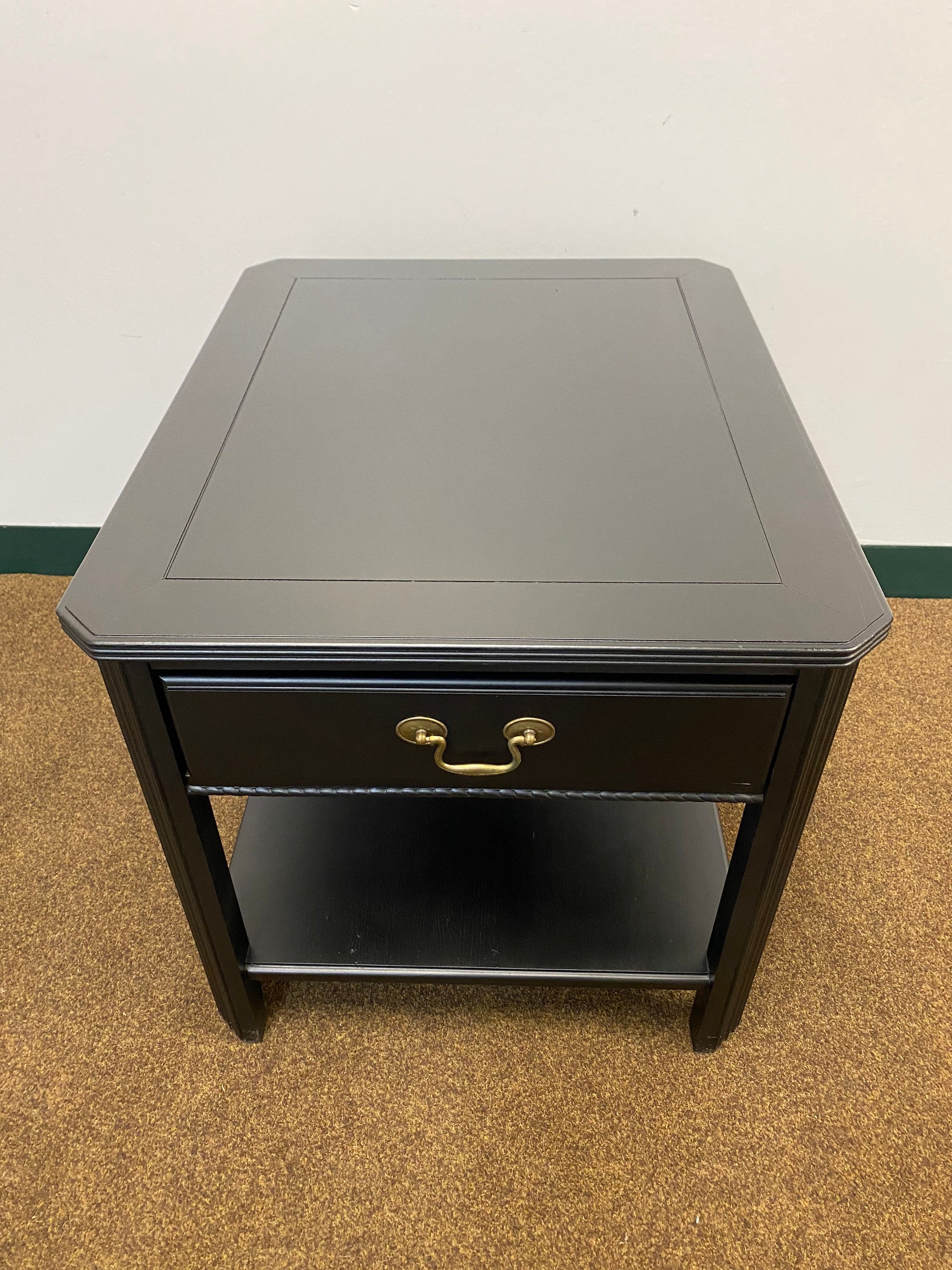Reclaimed Two Tier End Table in Flat Black Etsy UK