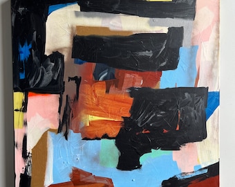 Original abstrakt-expressionistisches Mixed Media Gemälde vom Künstler Erik Hoff signiert
