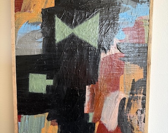 Peinture expressionniste abstraite originale techniques mixtes signée par l'artiste Erik Hoff