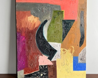 Original Abstract Expressionist Mixed Media Painting Signed by Artist Erik Hoff