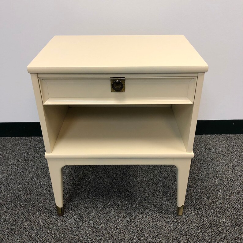Reclaimed Mid Century Cabinet Table in Ivory Silk