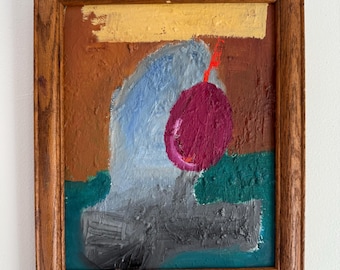 Peinture à l'huile expressionniste abstraite originale signée par l'artiste Erik Hoff