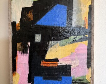 Peinture expressionniste abstraite originale techniques mixtes signée par l'artiste Erik Hoff