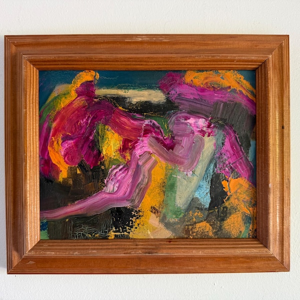 Original Abstract Expressionist Oil Painting Signed by Artist Erik Hoff