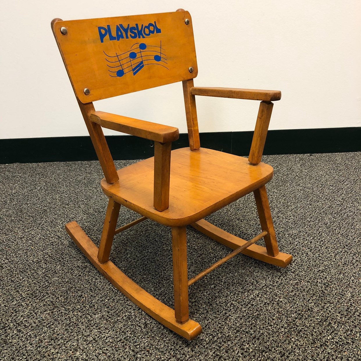 Playskool Rocking Wooden Kids Chair Etsy