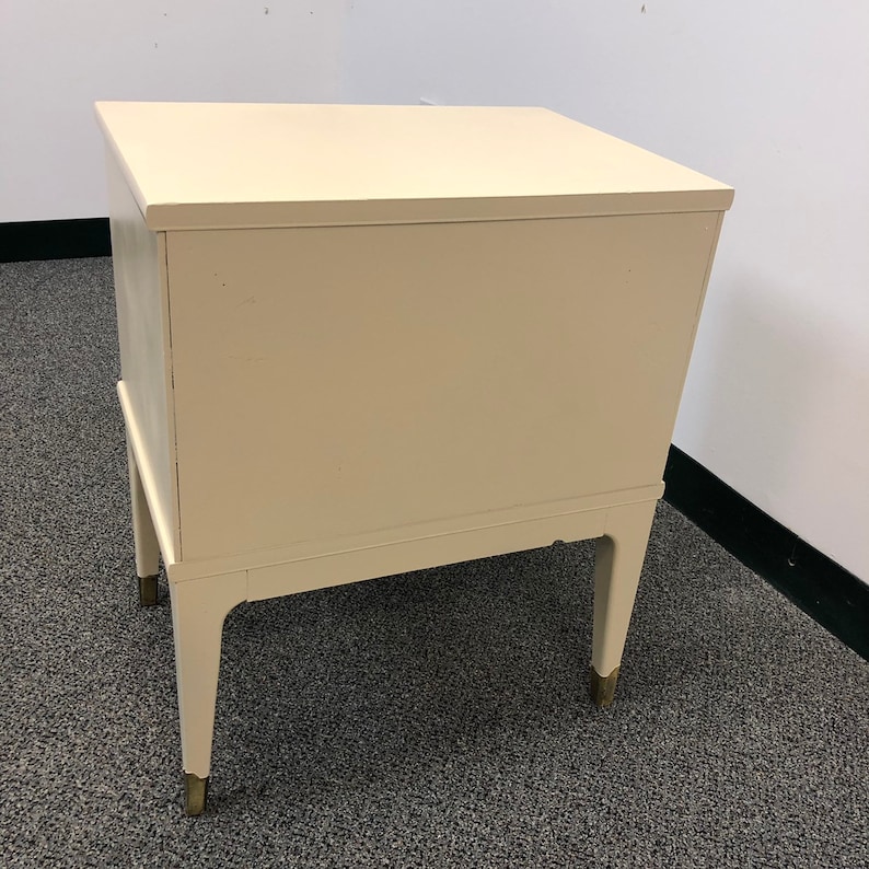 Reclaimed Mid Century Cabinet Table in Ivory Silk
