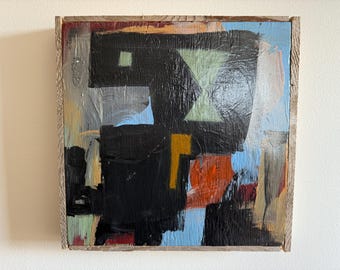 Pintura original de técnica mixta expresionista abstracta firmada por el artista Erik Hoff