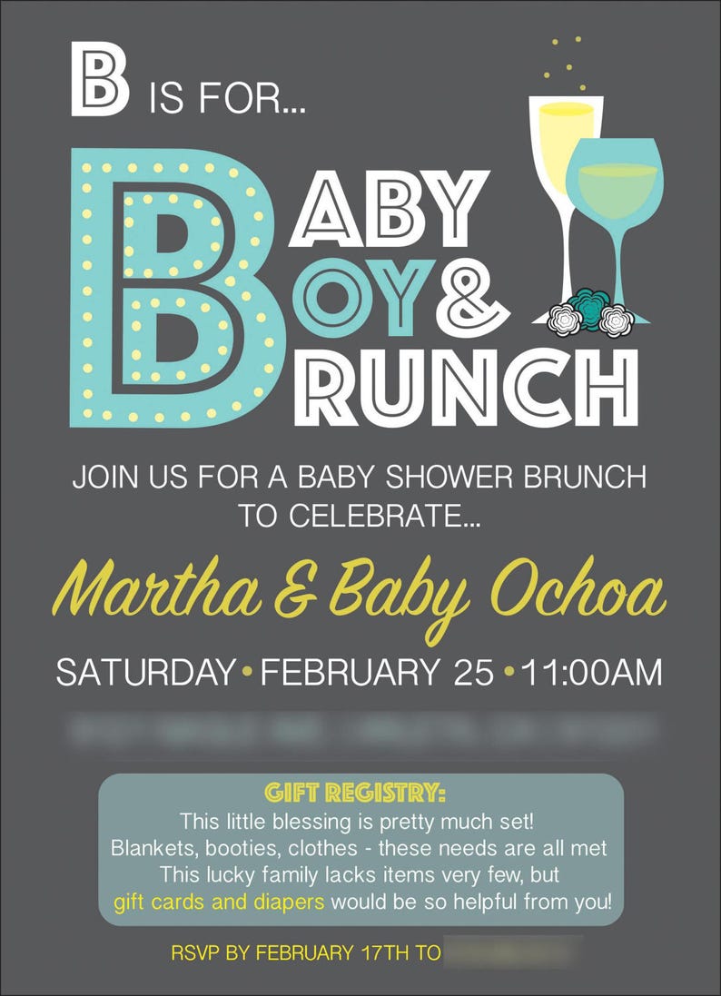 Baby Shower Brunch Invitation Boy Digital File Etsy