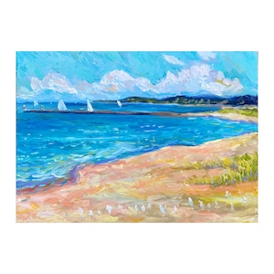 oval beach - saugatuck painting art michigan, coastal painting