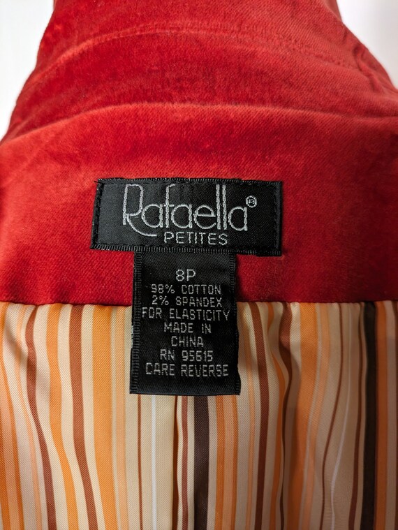 Rust color velvet two-button jacket lined - image 6