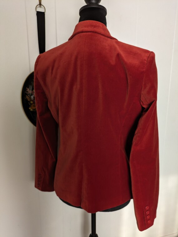 Rust color velvet two-button jacket lined - image 3