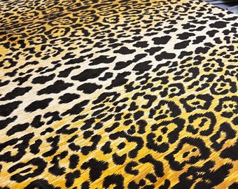 IN STOCK Braemore Jamil Leopard Print Natural Velvet Fabric Cut