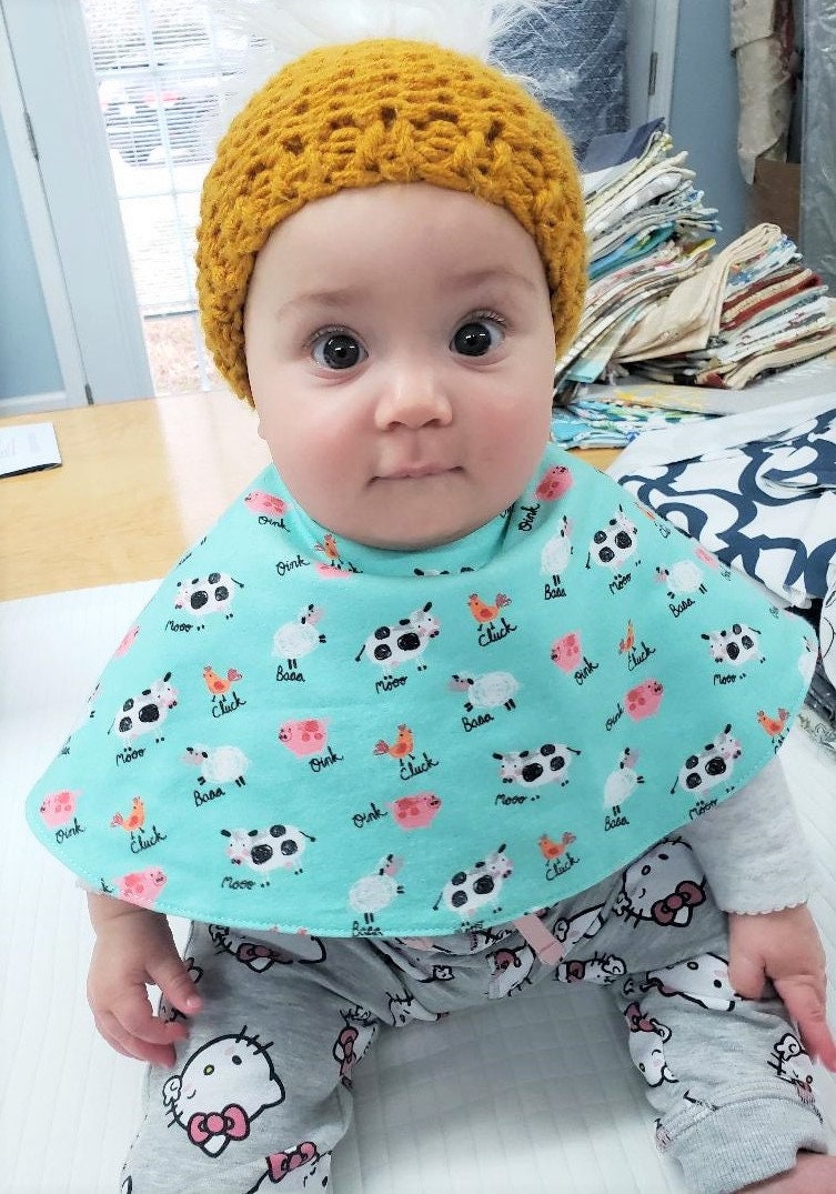 Baby 360 Bib Burp Cloth Snap Circular Bib Unisex Boy Girl Etsy