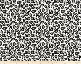 Tela de algodón con estampado de leopardo Dayo Flint Slub Canvas de Premier Prints (por yarda)