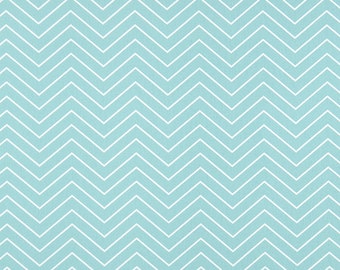 Chevron Zigzag Canal Blue Aqua Twill by Premier Prints Fabric Cut Yardage