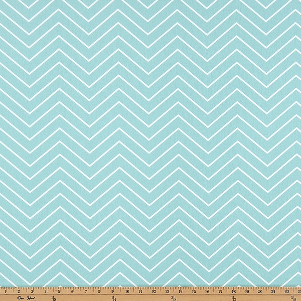 Chevron Zigzag Canal Blue Aqua Twill by Premier Prints Fabric Cut Yardage