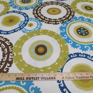 OUTDOOR Mill Creek Wolfram Cabana Suzani Green Brown Blue  Fabric Yardage