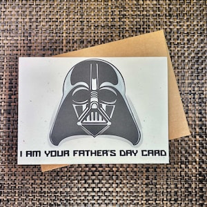 Je suis votre carte de fête des pères / carte de voeux faite main / carte d'anniversaire drôle côté obscur / / Merci papa / carte drôle de fête des pères Darth Vadar