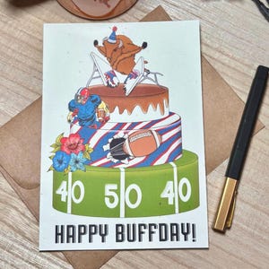 Bills Mafia Tailgate BirthdaySmash: Handmade Greeting Card