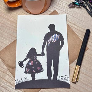 Bills Mafia Father and Daughter Card: Dad and Daughter Handmade Football Greeting Card