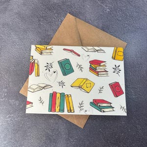 Libros de amor antiguos / Tarjeta de felicitación hecha a mano / Amante de los libros / Libros de cumpleaños / Libro de aniversario / Regalo de biblioteca / Libros de San Valentín / San Valentín para maestros