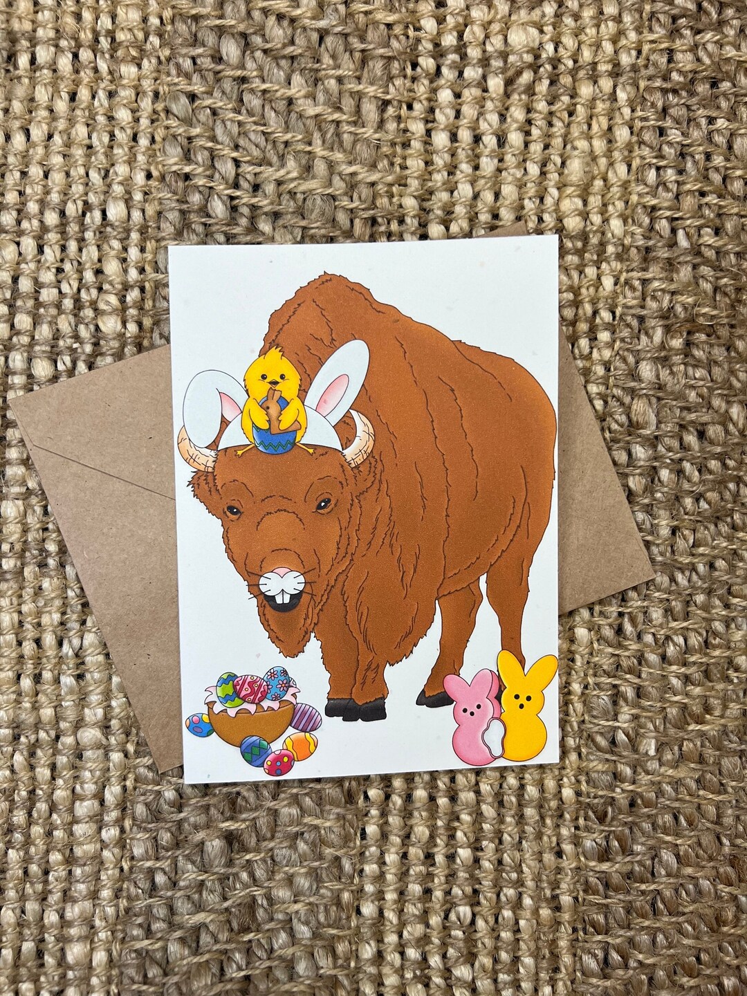 Buffalo Easter Bunny / Handmade Greeting Card/ Buffalo Ny/ Easter Card ...