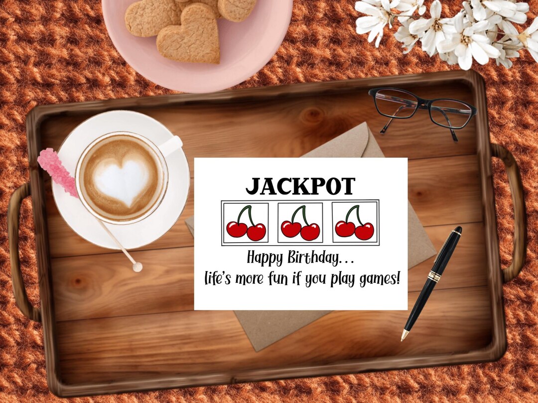 Casino Slot Machine Jackpot: Handmade Birthday Greeting Card - Etsy