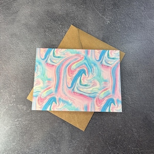 Gemas de mármol pastel / Tarjeta de felicitación hecha a mano / Agradecimiento / Tarjeta de cumpleaños / Regalo de aniversario / Simplemente porque sí / Gemas rosas / Gemas de San Valentín