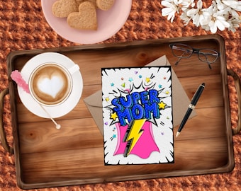 Superhero Mom Comics: Handmade Mothers Day Greeting Card