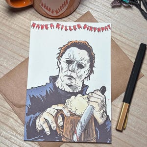 Killer Birthday Slasher: Handmade Greeting Card