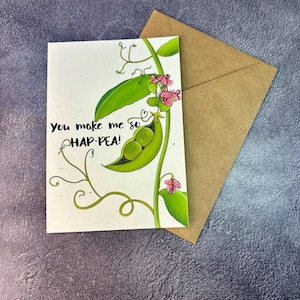 Me haces feliz / Tarjeta de felicitación hecha a mano / Tarjeta de amor divertida / Regalo de San Valentín / Tarjeta de aniversario / Tarjeta de amigo / Regalo de comida / Lindo cumpleaños
