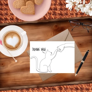 Fist Bump Cat Thank You: Handmade Greeting Card