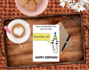 Dialup Internet - Paper Clip Your Old Birthday: Handmade Greeting Card