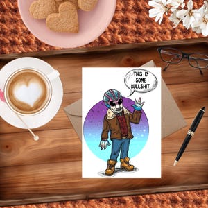 Harry Resident Alien: Tarjeta de felicitación hecha a mano divertida