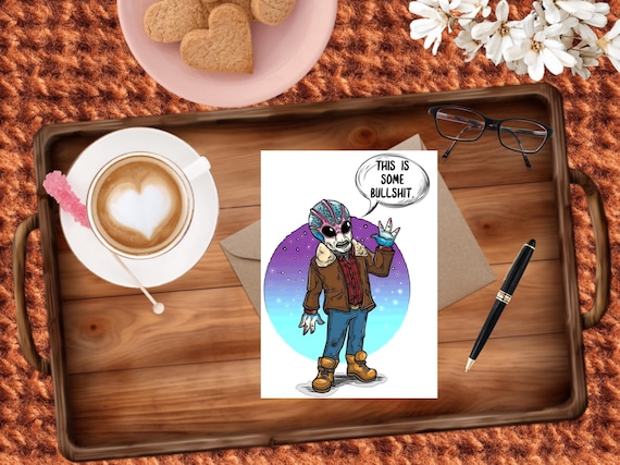 Harry Resident Alien: Handmade Greeting Card Funny