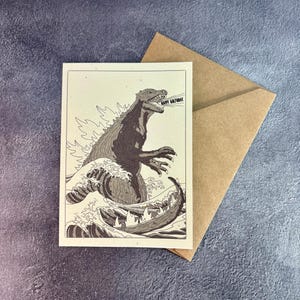 Manga Monster Ocean Geburtstag / Handgemachte Grußkarte / Geburtstagskarte / Lustiges Monster Geburtstag / Kindergeburtstag