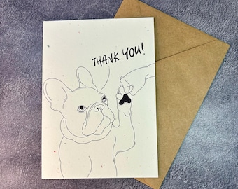 Thank You Pug/ Handmade Greeting Card/ Pet Card / Funny Dog Gift / Cute Animal / Thank You Veterinarian/ Pet Sitter/ Dog Walker