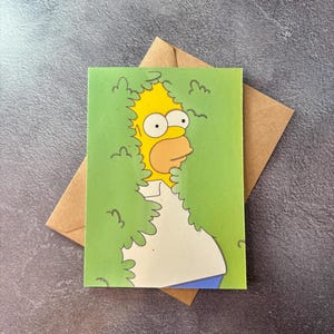 Disappearing Homer / Handgemachte Grußkarte / Cartoon Papa / Lustige Geburtstagskarte / Kollege / Freund / Jahrestag