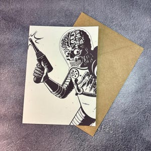 Mars Alien / Handgemachte Grußkarte / Geburtstagskarte / Geburtstagsgeschenk / Fan Art Karte / Aliens / Kultfilm Klassisch / Lustiges Alien /