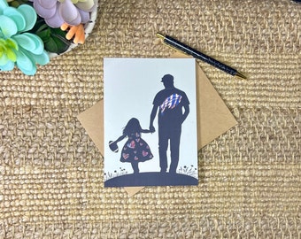 Dad and Daughter Bills Mafia / Handmade Greeting Cards / Fathers Day Card / Bills Mafia / Football/ Buffalo Ny